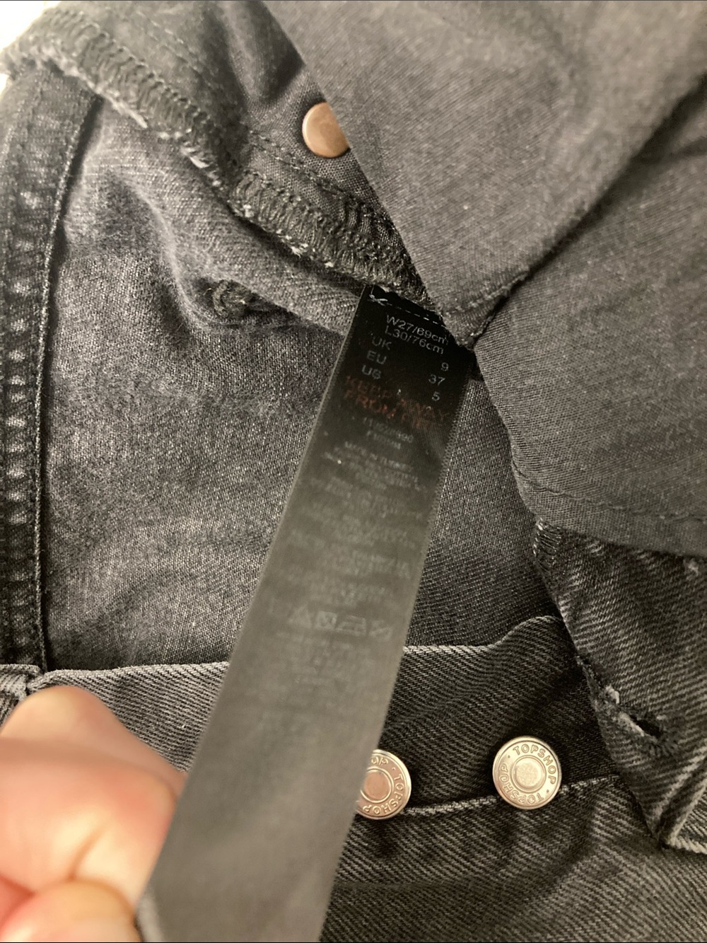 Topshop Black Straight-Leg Women's Jeans - Picture 6 of 7